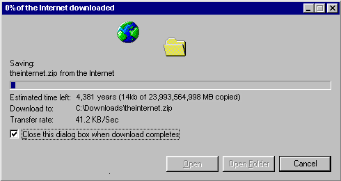 Downloading the internet! Hope you've got enough free disk space!