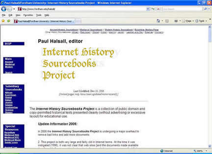 Internet History Sourcebooks Project